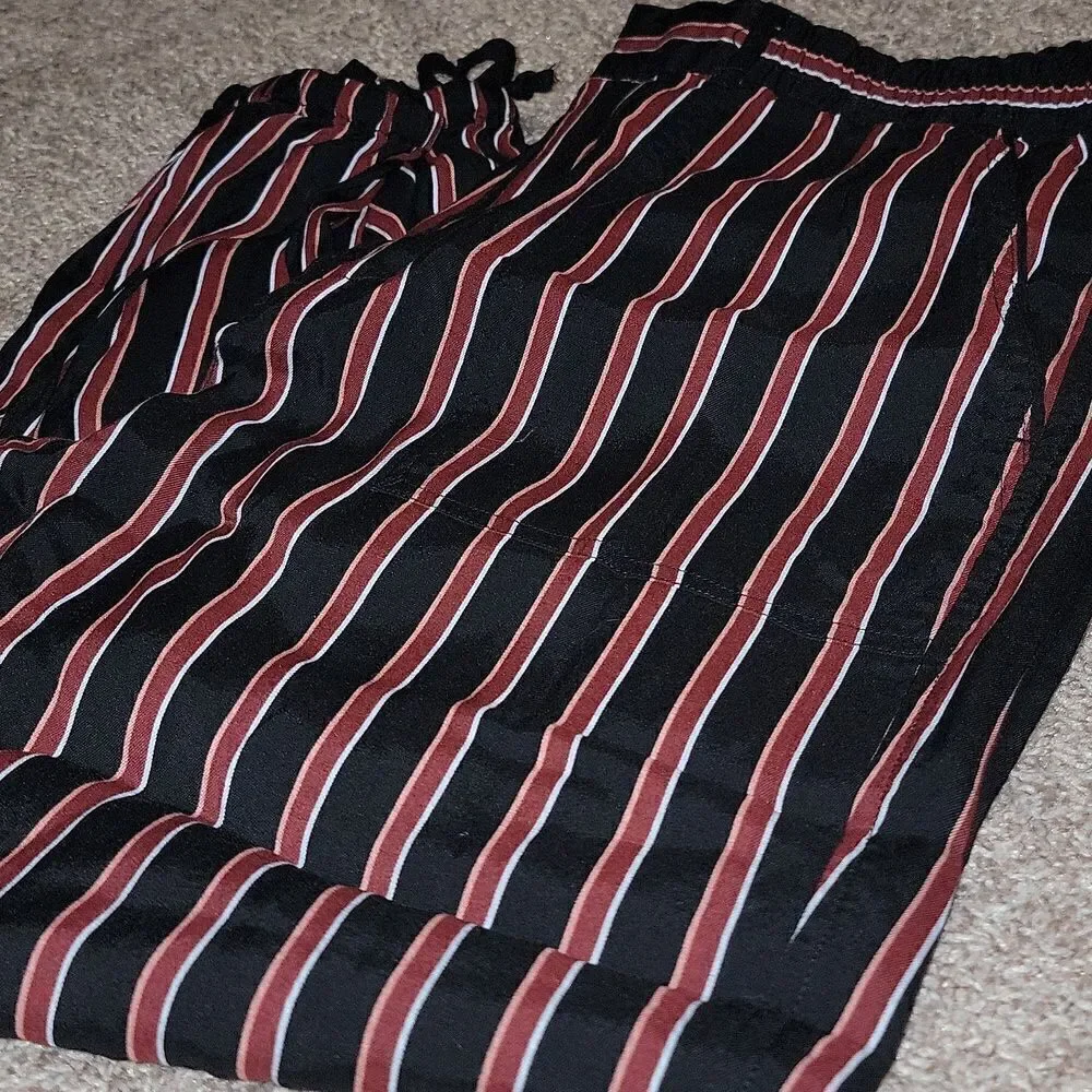 Anthropologie Silky Striped Jogger Pants Size M